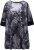Ulla Popken Velvet Peacock Feather 3/4 Sleeve Tunic Blouse Black - T-skjorter - 
