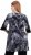 Ulla Popken Velvet Peacock Feather 3/4 Sleeve Tunic Blouse Black - T-skjorter - 