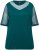 Ulla Popken Sequined Mesh Sleeve Blouse Dark Green - T-skjorter - 