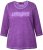 Ulla Popken UNIQUE Embroidered 3/4 Sleeve Tee Purple - T-skjorter - 