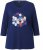 Ulla Popken Casual Mood Floral V-Neck Tee Navy - T-skjorter - 