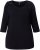 Ulla Popken Flower Epaulet 3/4 Sleeve Top Black - Trykket T-skjorter for dame - 
