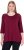Ulla Popken Flower Epaulet 3/4 Sleeve Top Dark Cherry Red - Trykket T-skjorter for dame - 