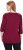 Ulla Popken Flower Epaulet 3/4 Sleeve Top Dark Cherry Red - Trykket T-skjorter for dame - 