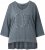 Ulla Popken 87 Applique Oversized Long Sleeve Tee Graphite Grey - T-skjorter - 