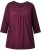 Ulla Popken Flower Print 3/4 Sleeve Tee Dark Ruby - T-skjorter - 