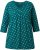 Ulla Popken Flower Print 3/4 Sleeve Tee Teal Green - T-skjorter - 