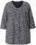 Ulla Popken Snowflake Print 3/4 Sleeve Tee Black - T-skjorter - 