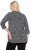 Ulla Popken Snowflake Print 3/4 Sleeve Tee Black - T-skjorter - 
