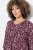 Ulla Popken Ribbon Print 3/4 Sleeve Asymmetric Tee Plum - Trykket T-skjorter for dame - T-skjorter med trykk for dame