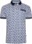 Kam Jeans 5526 AOP Diamond Jersey Polo with Contracts Collar/Cuffs Navy - Polo- & piqueskjorter - Poloskjorte i store størrelser - 2XL-8XL