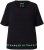 Ulla Popken Classic Fit Half-Sleeve Crew Neck T-shirt With Hem Inscription Black - Trykket T-skjorter for dame - 