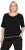 Ulla Popken Classic Fit Half-Sleeve Crew Neck T-shirt With Hem Inscription Black - Trykket T-skjorter for dame - 