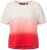 Ulla Popken Dip Dyed Short Sleeve Logo Tee Off-White - Trykket T-skjorter for dame - 