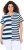 Ulla Popken Mix Stripe Short Sleeve Tee Deep Aqua - Trykket T-skjorter for dame - 
