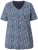Ulla Popken So Many Dots Tee Navy Blue - Trykket T-skjorter for dame - 