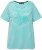 Ulla Popken Palm Tree Embroidered Tee Turquoise Green - Trykket T-skjorter for dame - 