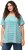 Ulla Popken Palm Tree Embroidered Tee Turquoise Green - Trykket T-skjorter for dame - 