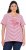 Ulla Popken Palm Tree Embroidered Tee Dark Raspberry - Trykket T-skjorter for dame - 