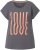 Ulla Popken LOVE Short Sleeve Graphic Tee Graphite Grey - Trykket T-skjorter for dame - 