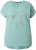 Ulla Popken Metallic Animal Cap Sleeve Graphic Tee Light Green - Trykket T-skjorter for dame - 