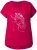 Ulla Popken Metallic Animal Cap Sleeve Graphic Tee Dark Raspberry - Trykket T-skjorter for dame - 