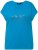 Ulla Popken Metallic Animal Cap Sleeve Graphic Tee Sapphire Blue - Trykket T-skjorter for dame - 