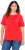 Ulla Popken TRUE Lettering Short Sleeve Tee Neon Red - Trykket T-skjorter for dame - 