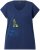 Ulla Popken Half-Sleeve A-line V-Neck Boat Pattern T-Shirt Ink Blue - Trykket T-skjorter for dame - 