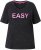 Ulla Popken Easy Short Sleeve Acid Wash Graphic Tee Black - Trykket T-skjorter for dame - 