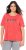 Ulla Popken Easy Short Sleeve Acid Wash Graphic Tee Light Red - Trykket T-skjorter for dame - 