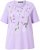 Ulla Popken Metallic Feather Short Sleeve Graphic Tee Lavender - Trykket T-skjorter for dame - 