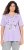 Ulla Popken Metallic Feather Short Sleeve Graphic Tee Lavender - Trykket T-skjorter for dame - 