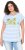 Ulla Popken Striped Short Sleeve Citrus Graphic Tee Light Blue - Trykket T-skjorter for dame - 