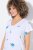 Ulla Popken Cross Stitch Short Sleeve Tee Snow White - Trykket T-skjorter for dame - T-skjorter med trykk for dame