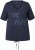 Ulla Popken Ride The Wave Short Sleeve V-Neck Graphic Tee Navy Blue - Trykket T-skjorter for dame - 
