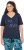 Ulla Popken Ride The Wave Short Sleeve V-Neck Graphic Tee Navy Blue - Trykket T-skjorter for dame - 
