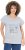 Ulla Popken Long Beach Lettering Cap Sleeve Tee Light Grey Melange - Trykket T-skjorter for dame - 