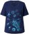 Ulla Popken Marine Print Short Sleeve Tee Ink Blue - Trykket T-skjorter for dame - 