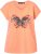 Ulla Popken Free Spirit Butterfly Cap Sleeve Graphic Tee Coral - Trykket T-skjorter for dame - 