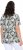 Ulla Popken Feather Print Short Sleeve V-Neck Tee Olive Grey - Trykket T-skjorter for dame - 