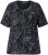 Ulla Popken Abstract Animal Print Short Sleeve Tee Black - Trykket T-skjorter for dame - 