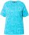 Ulla Popken Abstract Animal Print Short Sleeve Tee Deep Aqua - Trykket T-skjorter for dame - 