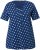 Ulla Popken Tile Print Short Sleeve Pleated Tee Dark Blue - Trykket T-skjorter for dame - 