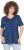 Ulla Popken Tile Print Short Sleeve Pleated Tee Dark Blue - Trykket T-skjorter for dame - 