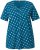 Ulla Popken Tile Print Short Sleeve Pleated Tee Teal - Trykket T-skjorter for dame - 
