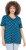 Ulla Popken Tile Print Short Sleeve Pleated Tee Teal - Trykket T-skjorter for dame - 