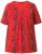 Ulla Popken Letter Print Short Sleeve Tee Red - Trykket T-skjorter for dame - 