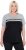 Ulla Popken Nostalgic Escape Performance T-Shirt Black - Trykket T-skjorter for dame - 