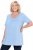 Ulla Popken Essential Front Pleat Tee Light Blue - T-skjorter - 